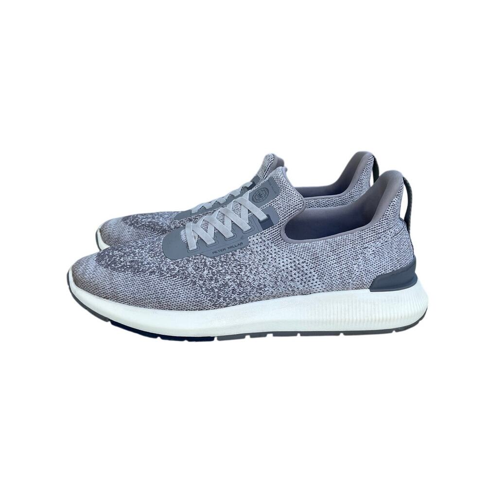 Mens Peter Millar Hyperlight Apollo Sneakers Heather Gray Size 11